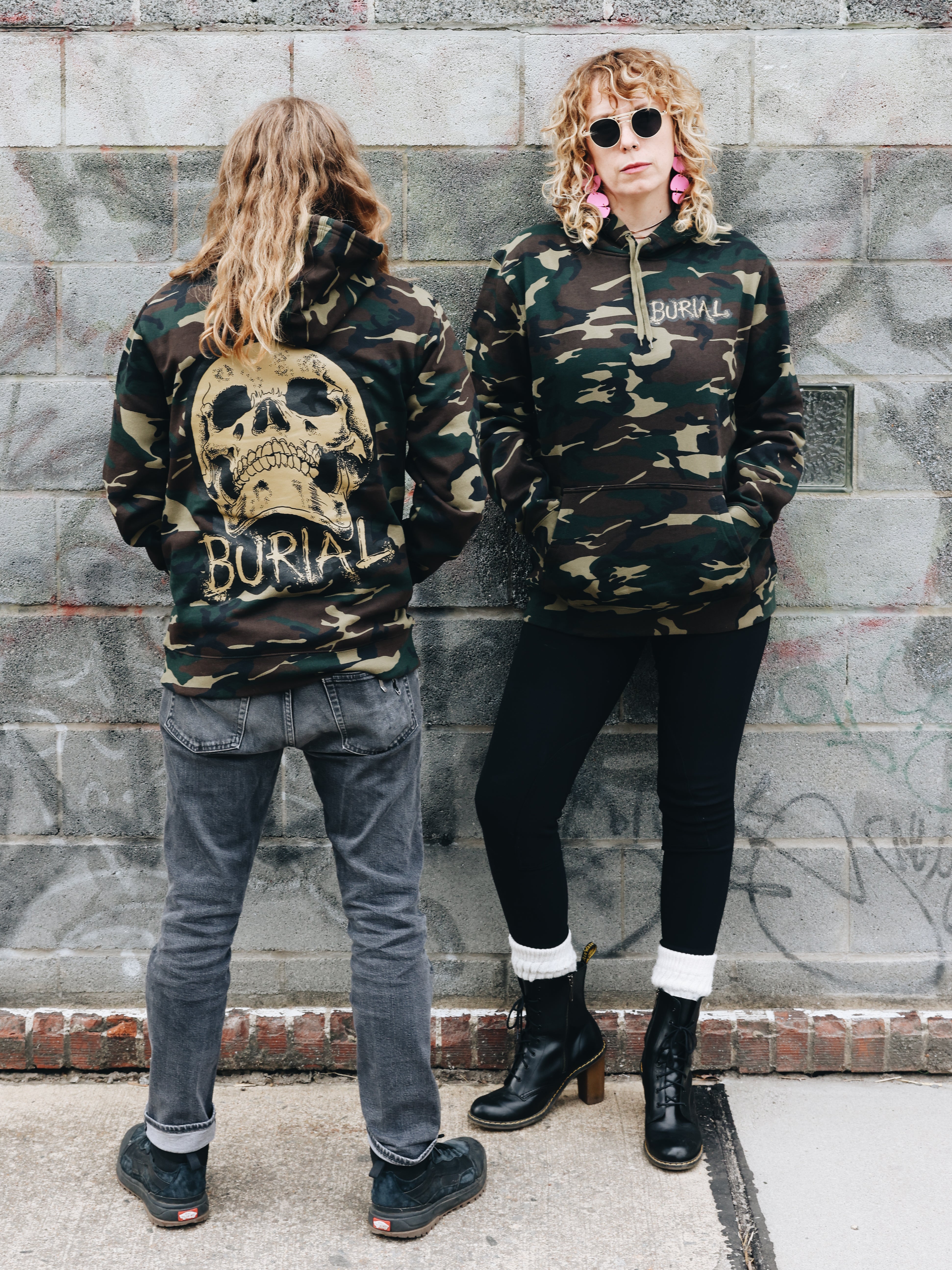 Skull Camo Pullover Hoodie Burial Beer