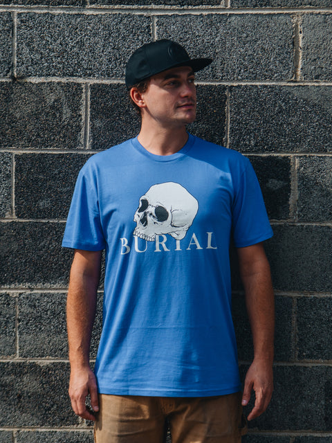 Periwinkle Skull Logo Tee