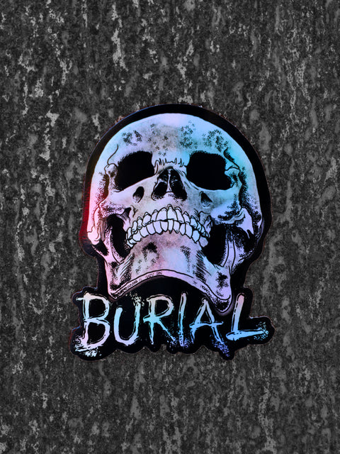 Holographic Splatter Skull Sticker