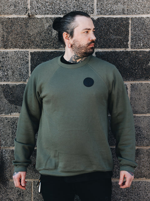 Toolcrest Patch Army Green Crewneck Sweatshirt