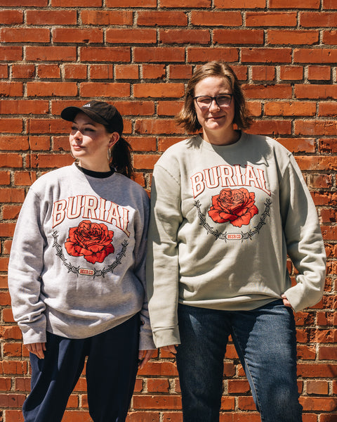 Heather Grey Rose Collegiate Crewneck