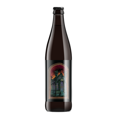 The Obituary Of A Dozen Passings Imperial Stout with Thai Banana, Cinnamon, Allspice, Pineapple, Orange Peel, Dulce de Leche, Amburana Wood, Red Bean, Toasted Black Sesame, and 3 types of Vanilla Bean (12th Anniversary)